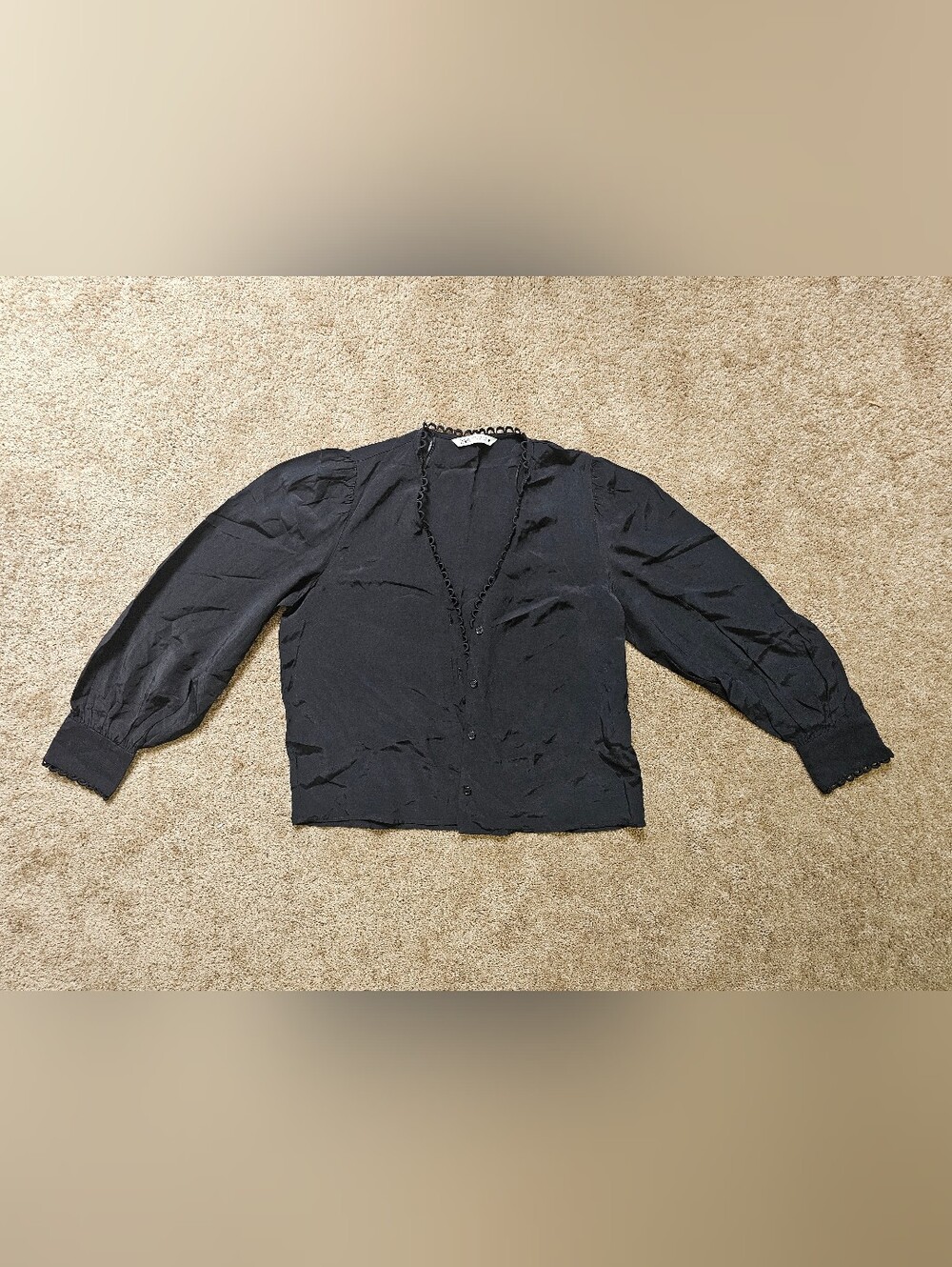 Zara Black V-Neck Button Cardigan